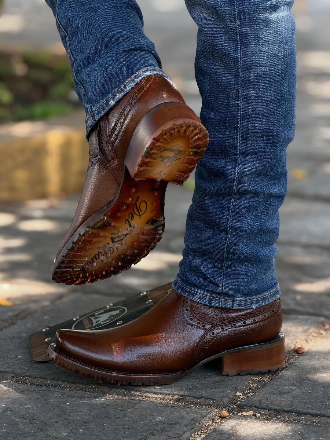 Black Deer Skin Cowboy Boots