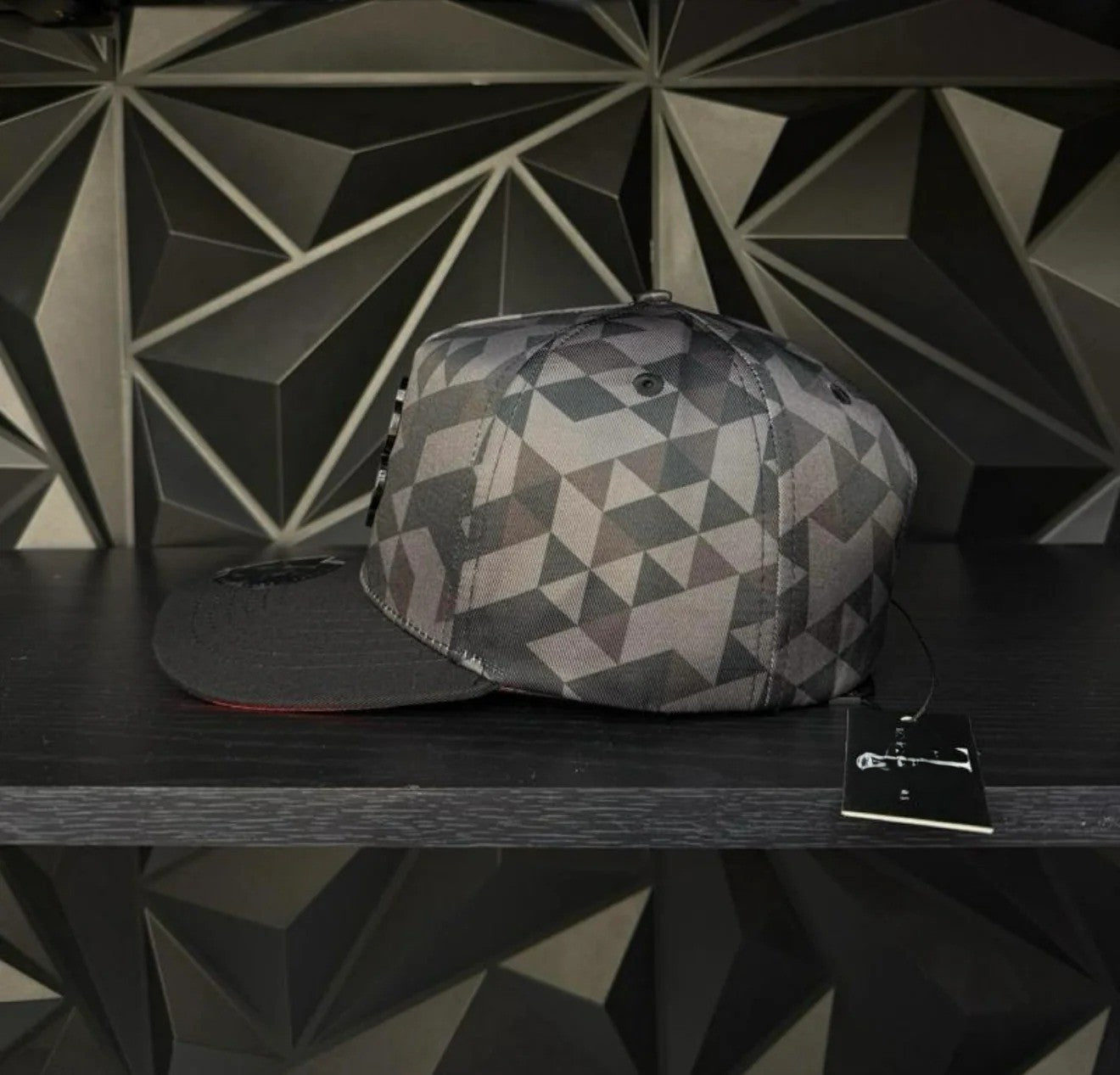 Premium Clover Emblem Geometric Camo Flatbill Caps