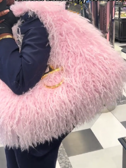 Curly Faux Fur Shoulder Bag