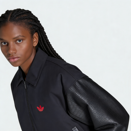 Clover-patterned Fleece-lined Bomber Jacket