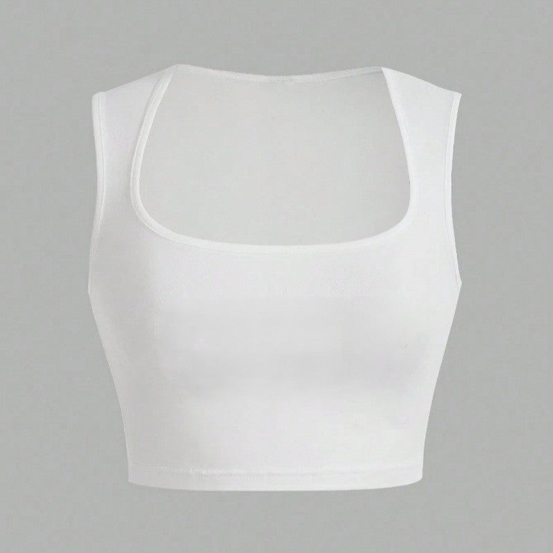 Solid color stretch top