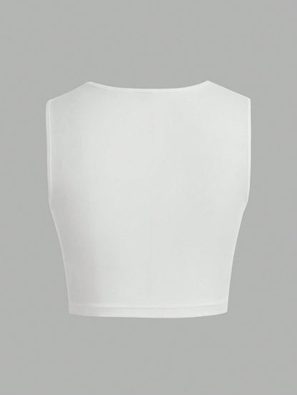 Solid color stretch top