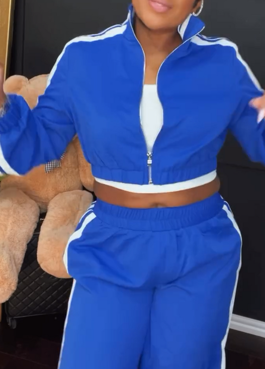 Casual sports top and pants 2pc set