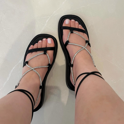 Rhinestone Strappy Sandals