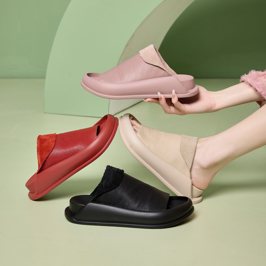 Hand-made leather slippers