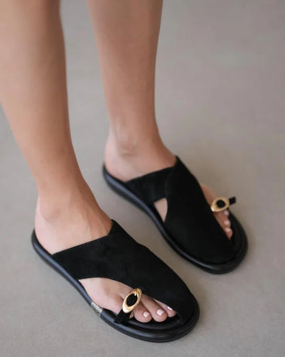Black Leather Sandals