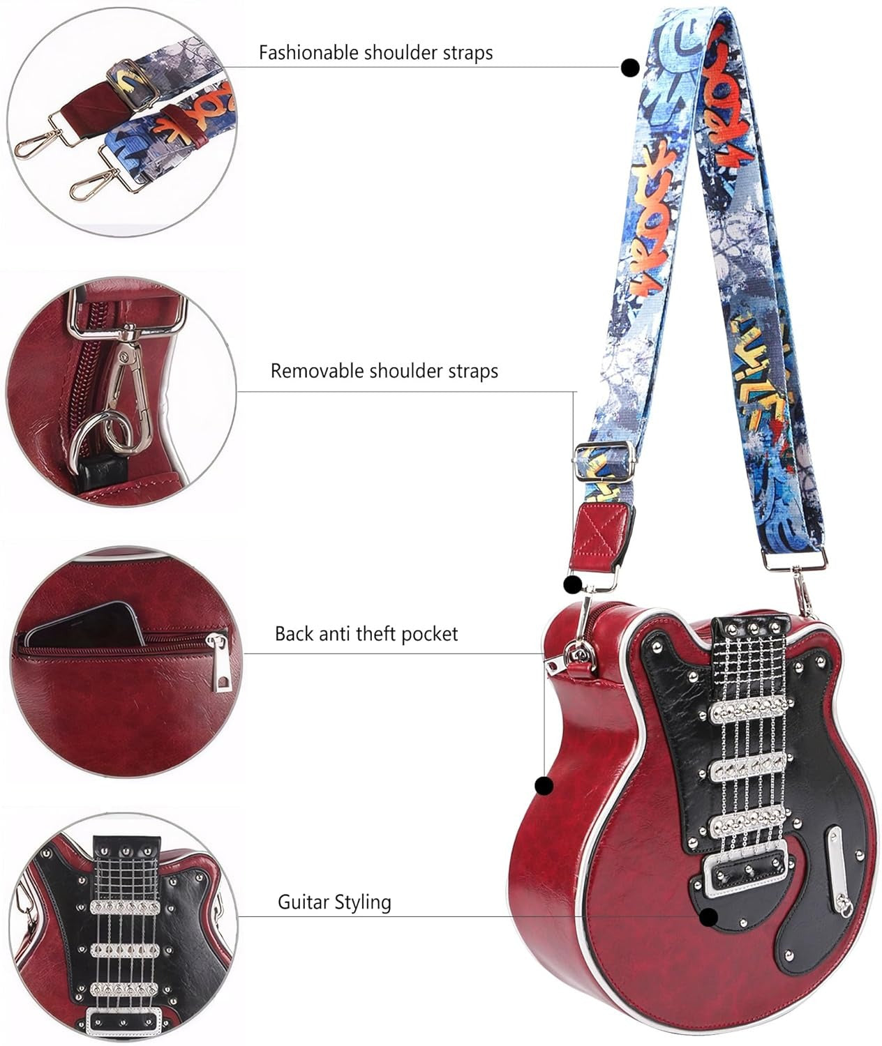 Bass Guitar Unique Design Shoulder Bag
