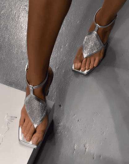 Rhinestone Mesh High Heel