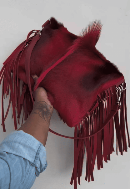 Large Fringe Crossbody Leather Bag