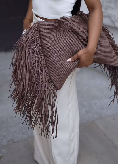 Straw Bag With Fringe