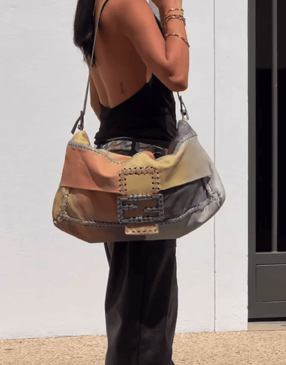 Multicolour Leather Baguette