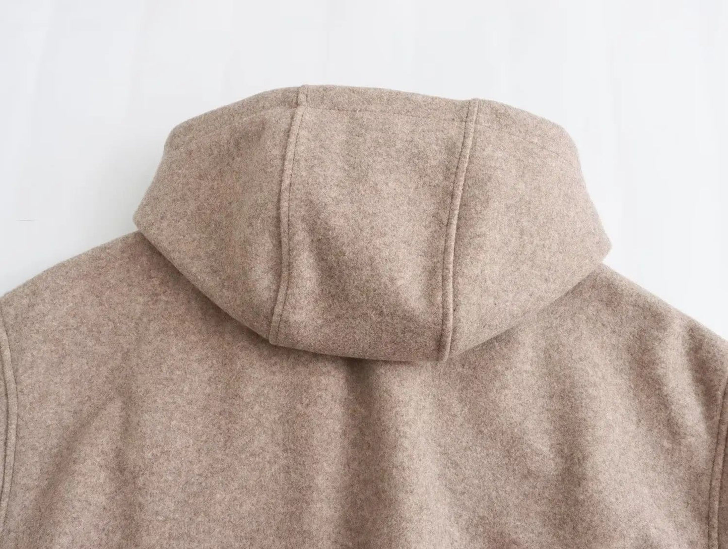 Beige Hooded Wool Jacket
