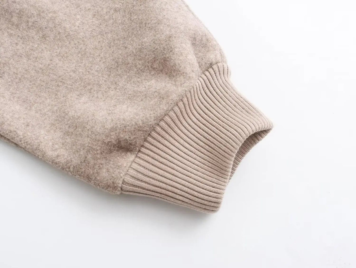 Beige Hooded Wool Jacket