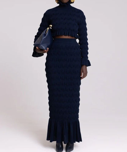 Knit Crop Top & Mermaid Skirt Set