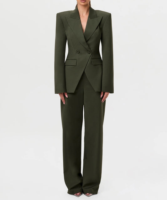 Classic Blazer & Wide-Leg Pant Set