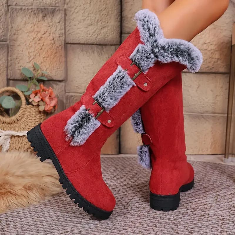 Wool-lined mid-calf boots