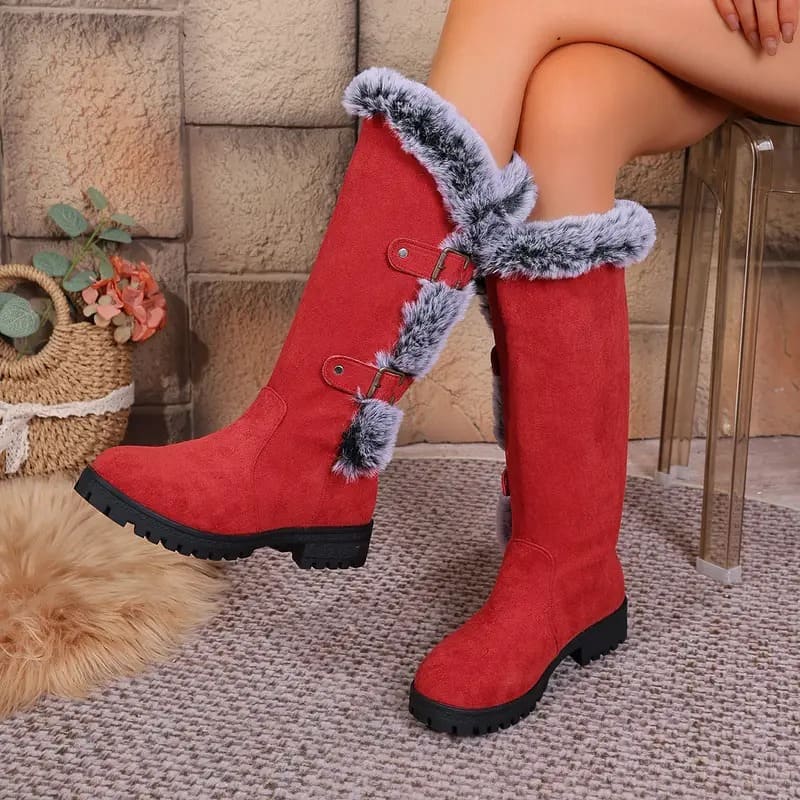 Wool-lined mid-calf boots