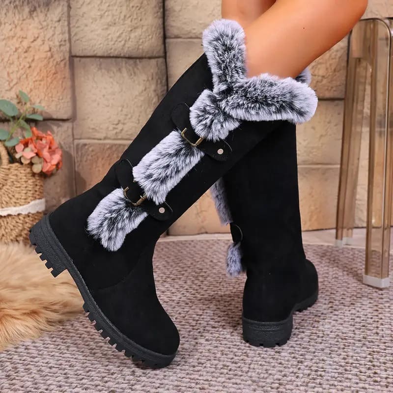 Wool-lined mid-calf boots