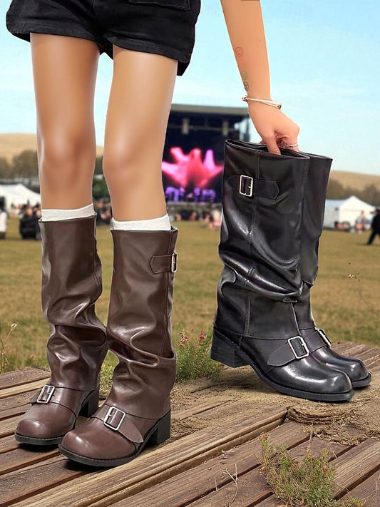 Vintage Buckled Boots
