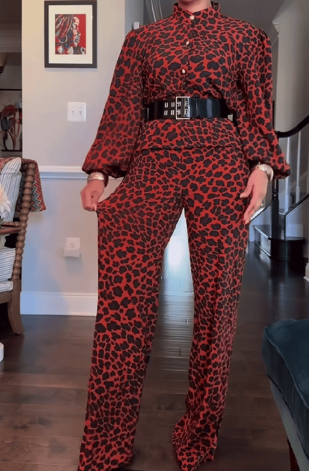 Red Leopard Print Jumpsuit