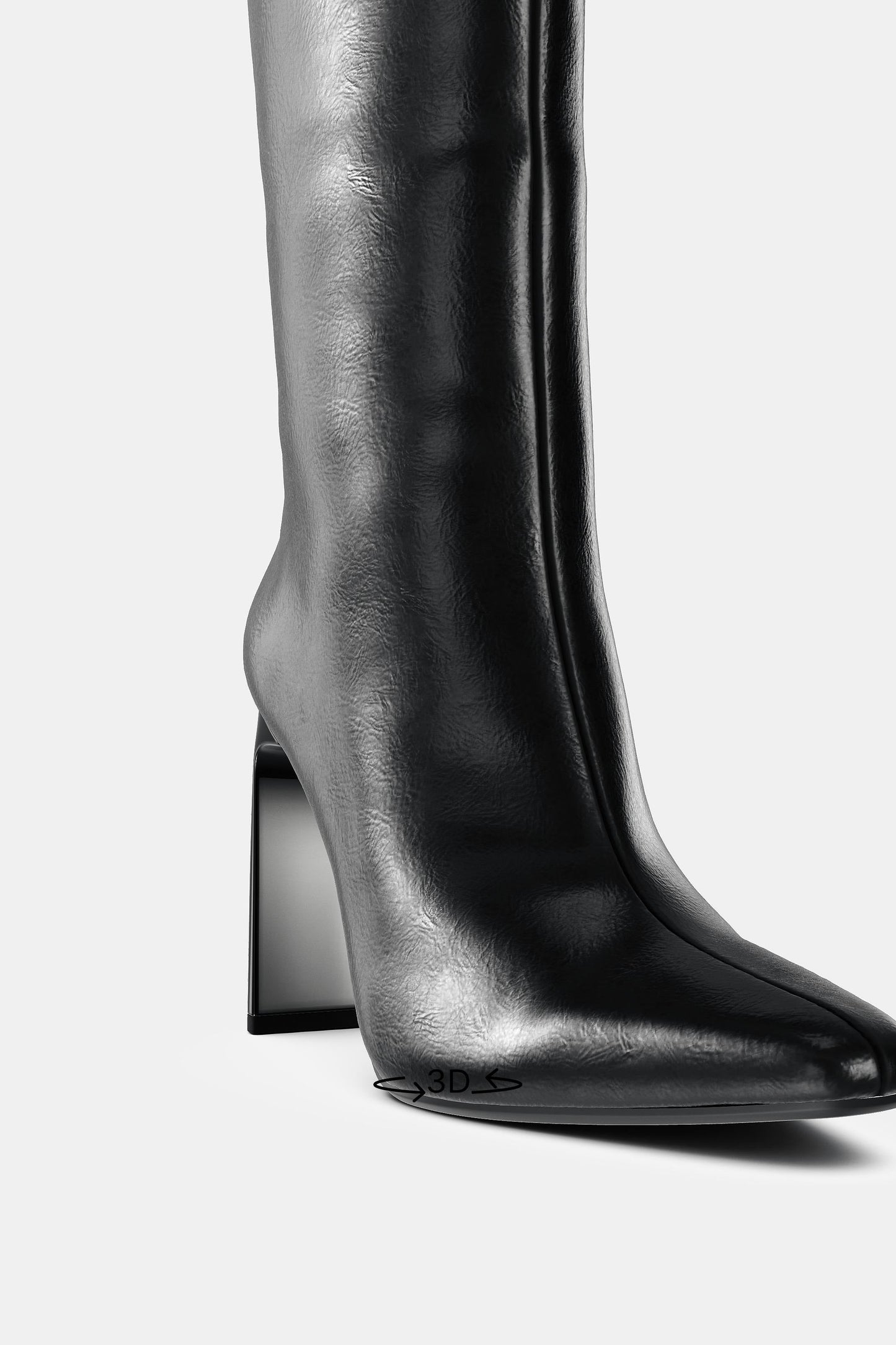 New Leather Pointed Toe Heel Boots