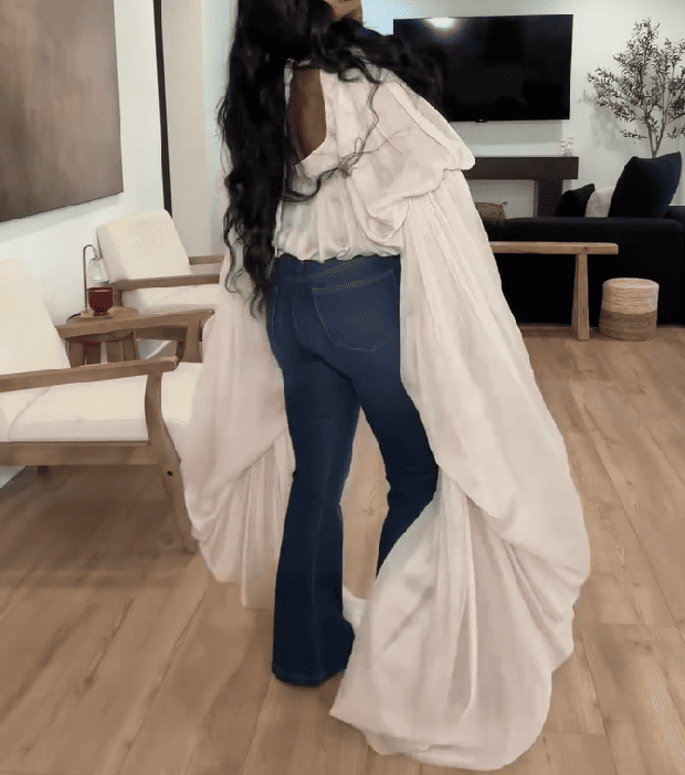 Square Neck Floor-length Sleeves Top