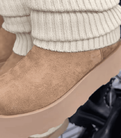 Foldover Sweater Faux Fur Boots