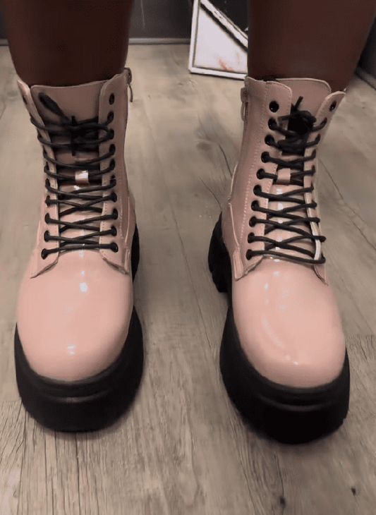 Patent Leather Platform Boots