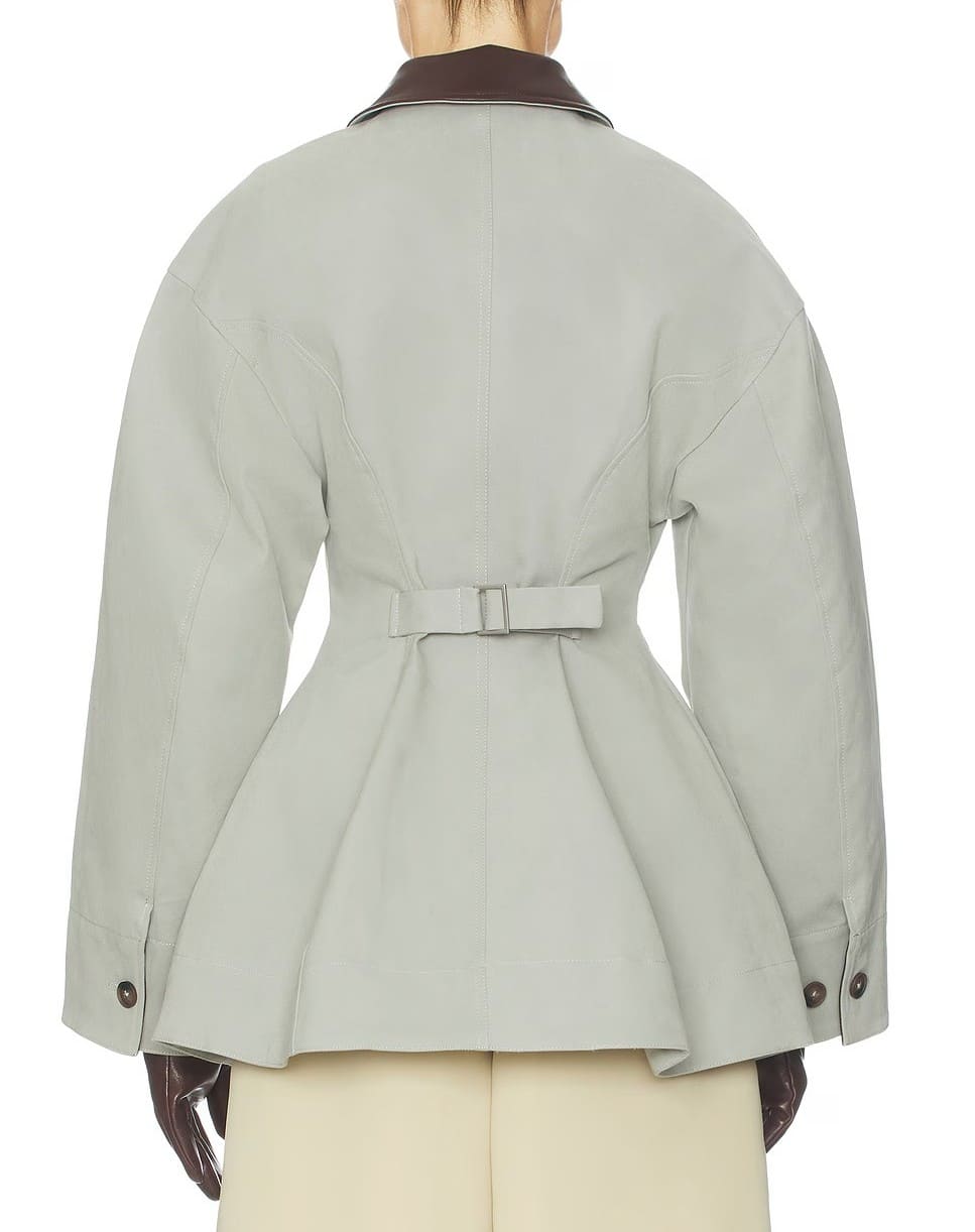 Hunting Jacket With Faux Leather Collar