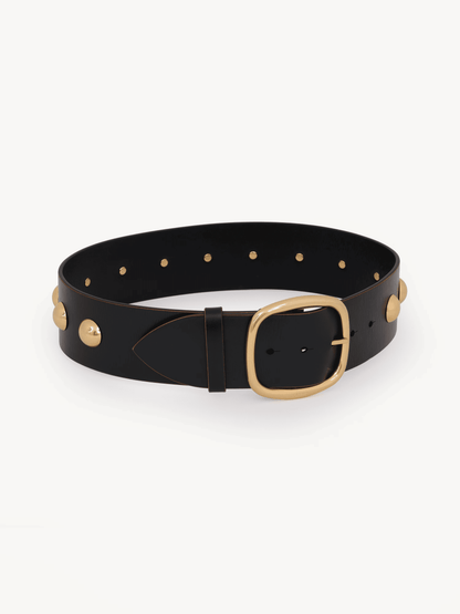 Vintage-style genuine leather belt