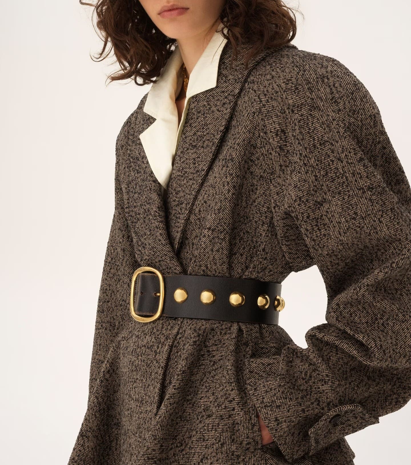 Vintage-style genuine leather belt
