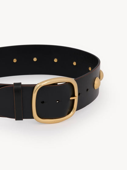 Vintage-style genuine leather belt
