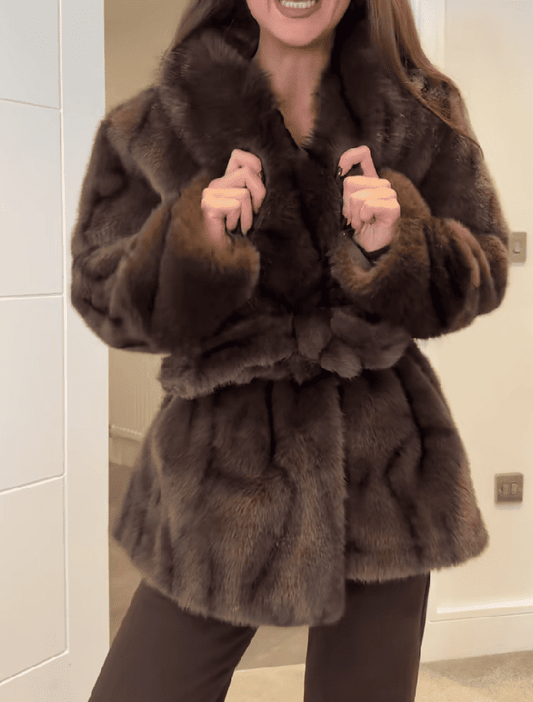 Brown Mink Short Jacket
