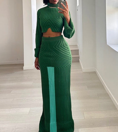 Knitted top and skirt 2pc set
