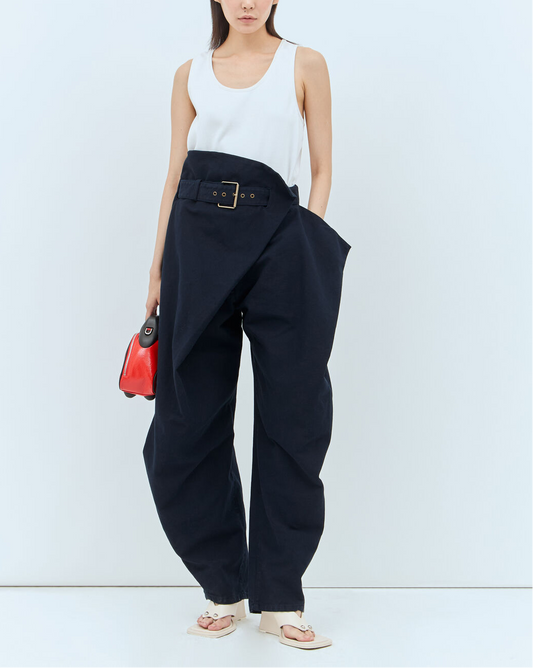 Women's Irregular Fold-over Pants