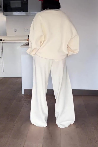 Oversized Loose Cardigan and Wide-leg Pants Set
