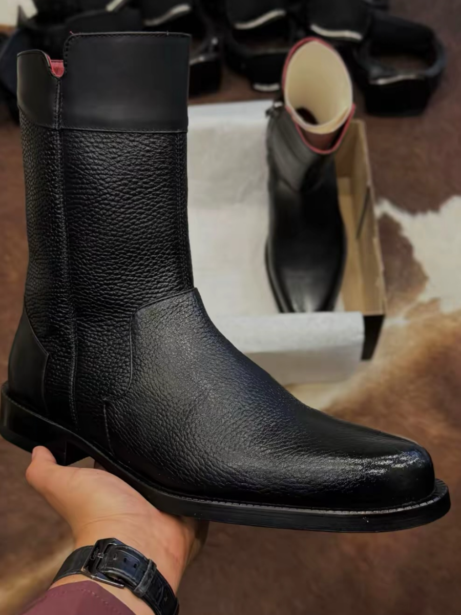 FRANCO Black Deerskin Boots