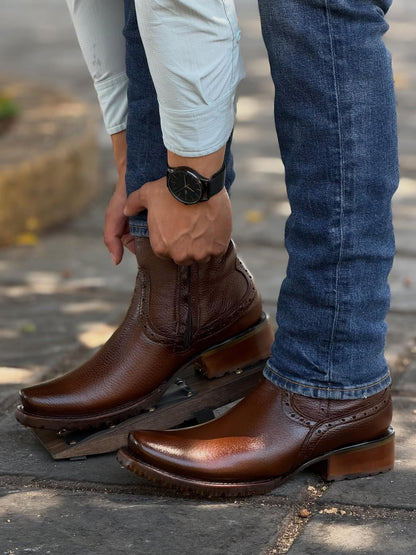 Black Deer Skin Cowboy Boots
