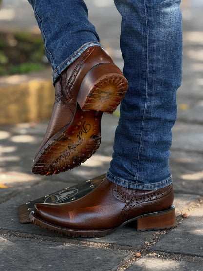 Black Deer Skin Cowboy Boots