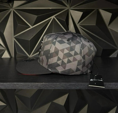 Premium Clover Emblem Geometric Camo Flatbill Caps