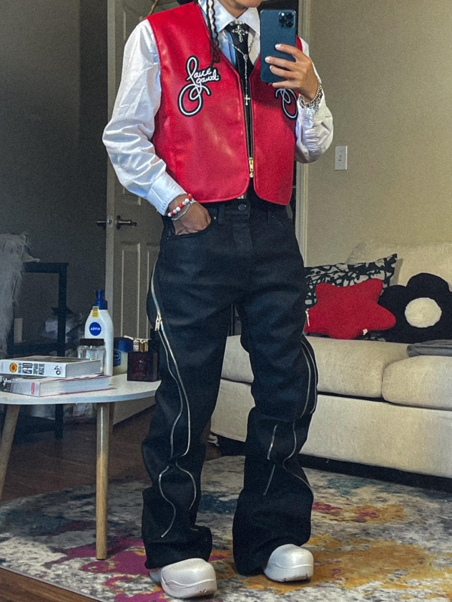 Fashion Zip Up Flare Pants