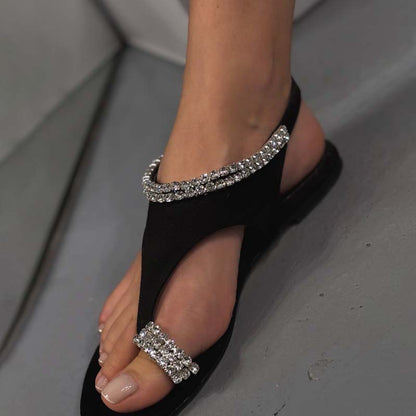 Black Crystal-Embellished Sandals