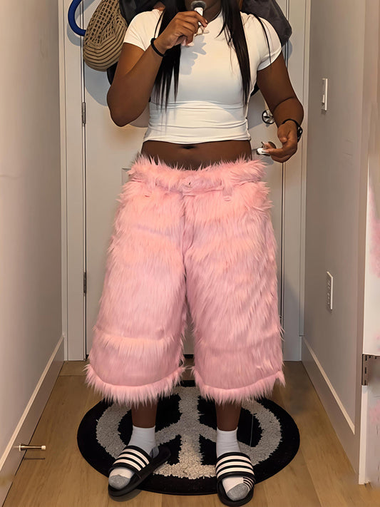 Fashion Hight Waist Plush Cropped Pants