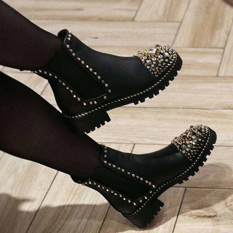 Fahion Studded Pedal Boots