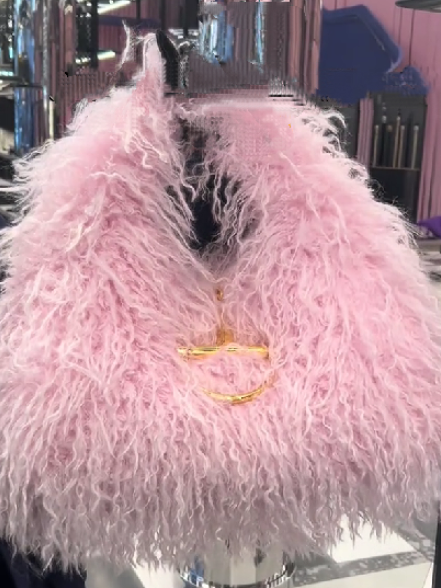 Curly Faux Fur Shoulder Bag