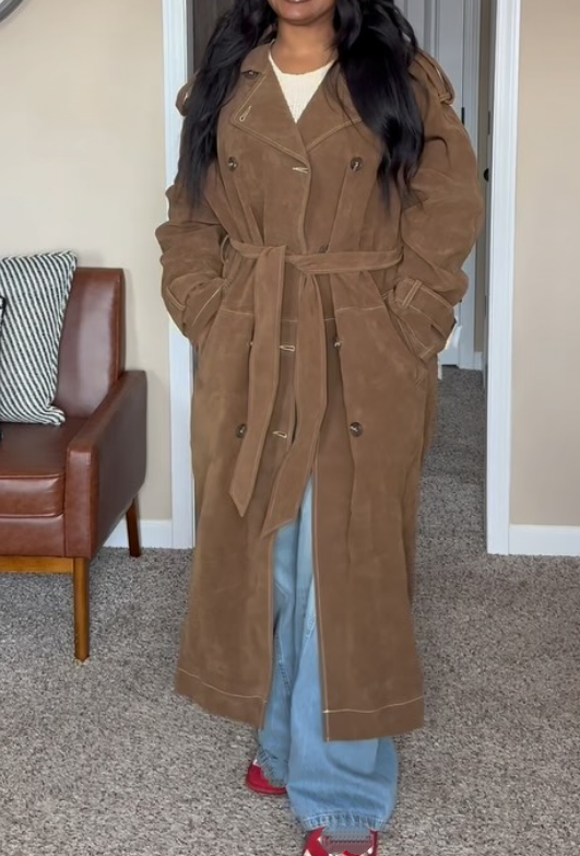 Chill Suede Oversize Trench Coat