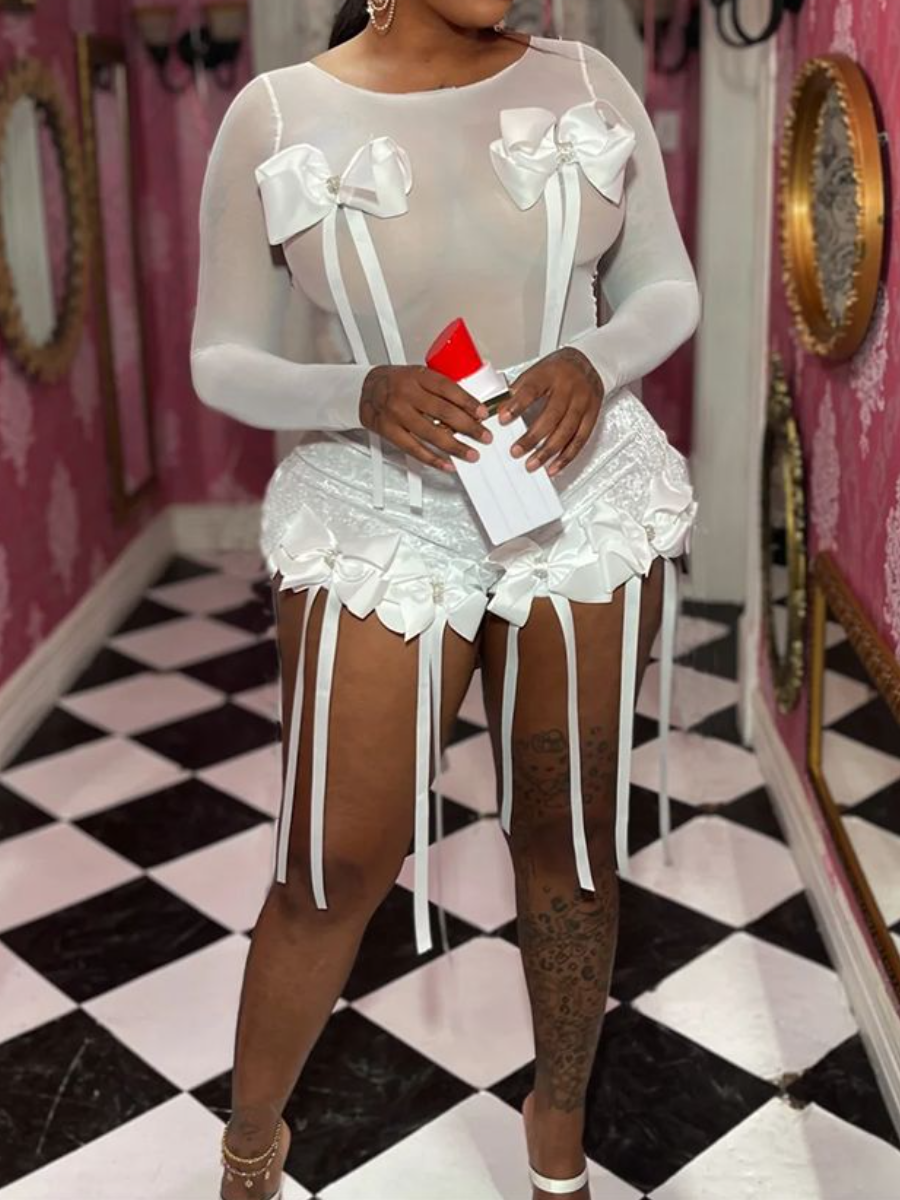 Adorable Bow Shorts Set