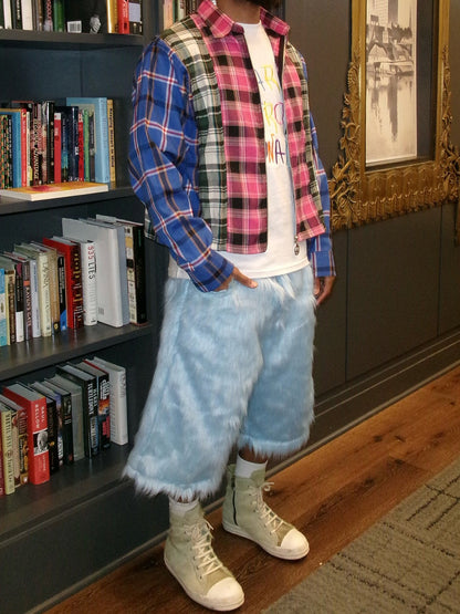 Fashion Hight Waist Plush Cropped Pants