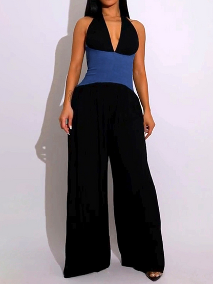 Backless Tunic Wide-Leg Jumpsuit